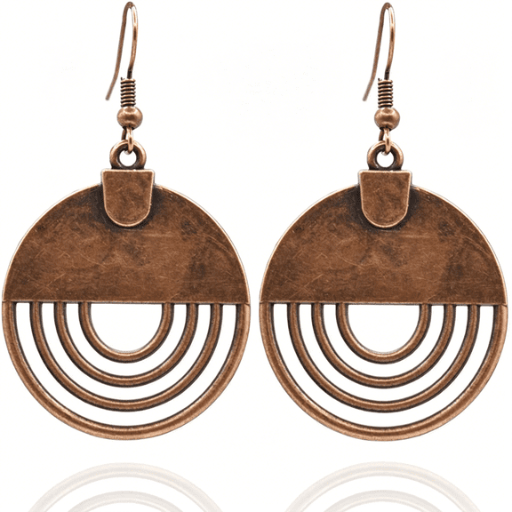 DESIGNICE Boho Teardrop Earrings,Handmade Copper Bohemian Earrings,Dangle Antique Ethnic Jewelry for Women