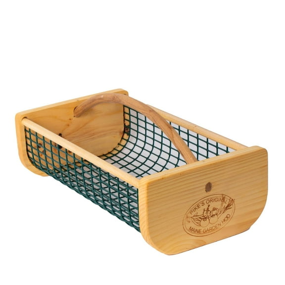 Maine Garden PVC Wire Mesh Wood Storage Basket, Made with Pine and Oak Vegetable Gardening