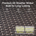 thumbnail image 6 of Unnifurnzi 4 Pieces Patio Furniture Set-High Back Patio Swivel Chairs Set of 2 with Outdoor Ottoman Wicker Patio Furniture for Deck Porch Poolside Balcony-Brown/Gray, 6 of 7