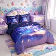 thumbnail image 2 of Manfei Colorful Axolotl 7-Piece Twin Bedding,Cute Amphibian Bedding Comforter Set,Navy Blue Reversible, 2 of 7