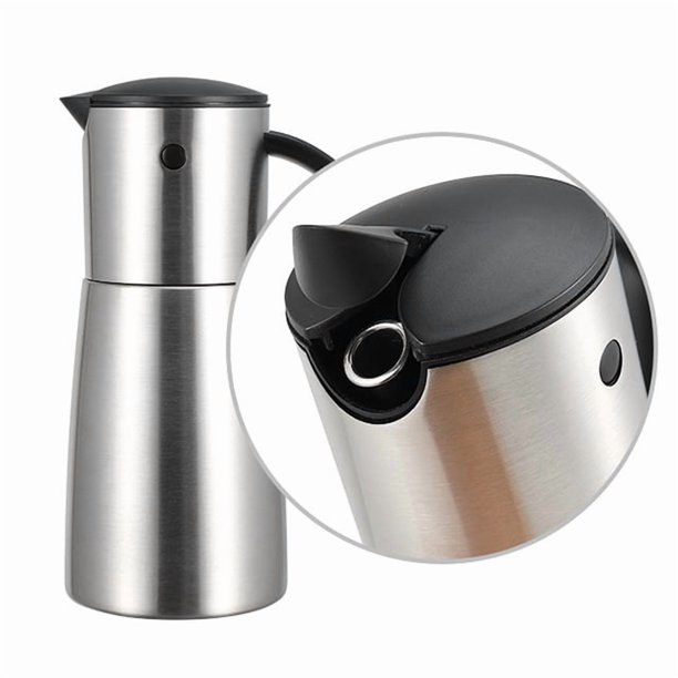 Botella de Aceite y Vinagre de Acero Inoxidable con Apertura y Cierre Automático - Elegante Dispensador de Cocina