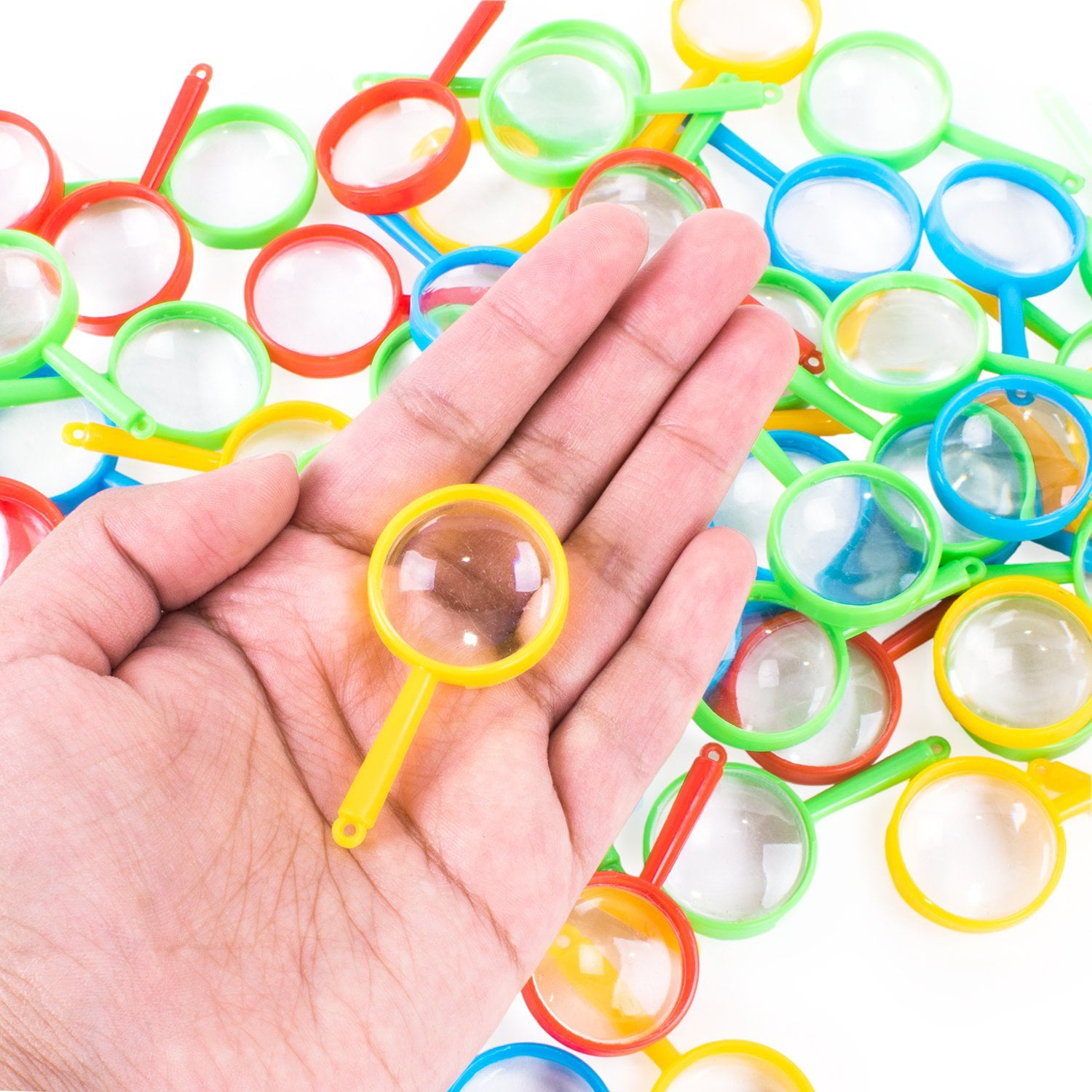 Mini 2" Magnifying Glasses Plastic Pocket Children Detective Explorer