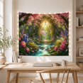 thumbnail image 5 of Stone Archway Over a Cascading Garden Stream, Dreamy Fantasy for Flower Lovers, Botanical Wall Art, Housewarming Gift, Tapestry Wall Hanging for Bedroom and Living Room, 5 of 7