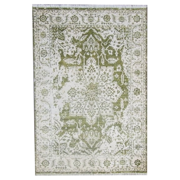 Wahi Rugs Hand Knotted Transitional Silky Broken Heriz Design 5'0"x8'0" -W843