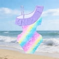 thumbnail image 2 of Bainana Child Girls One-Pieces Swimwear Rainbow Print Sleeveless Suspender Romper Swimsuit Fashion Comfort Fit Teen Girls Pool Vacation Bathing Suit Size 9-10 Years Multicolour, 2 of 7