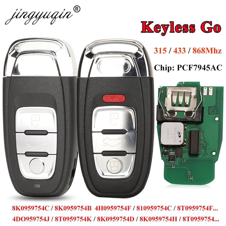 Clé Télécommande Complète Avec Transpondeur Pour Audi - Fréquence 315/433/868 MHz, Réf 8T0959754C, Neuve
