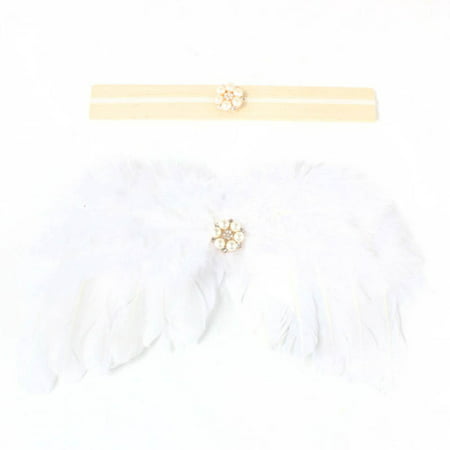 Newborn Photography Props Infant Angel Feather Wings Costume Set