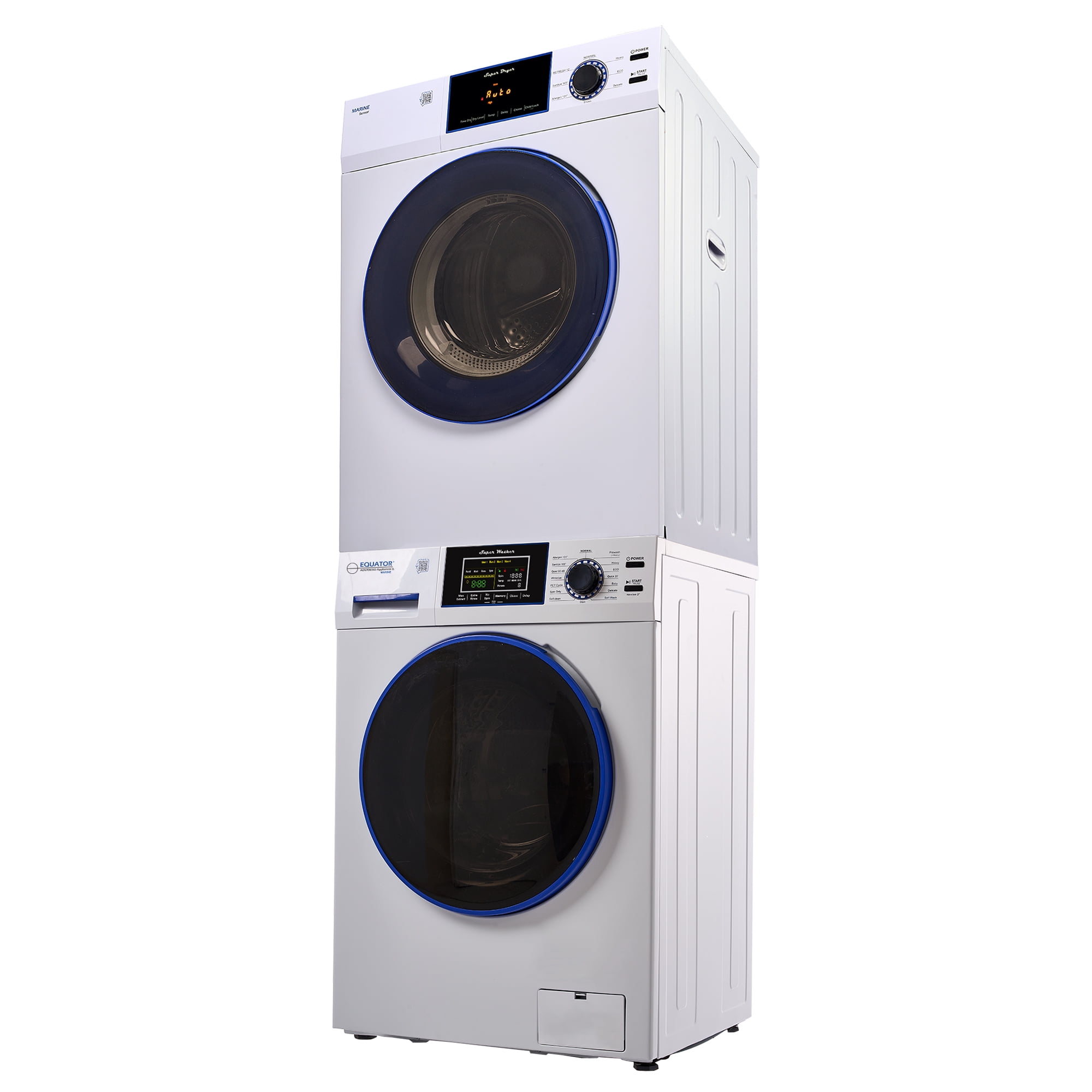 Equator MARINE ANTI CORROSION Stackable Compact Washer 1.6cf+Sensor Dryer 3.1cf 110V