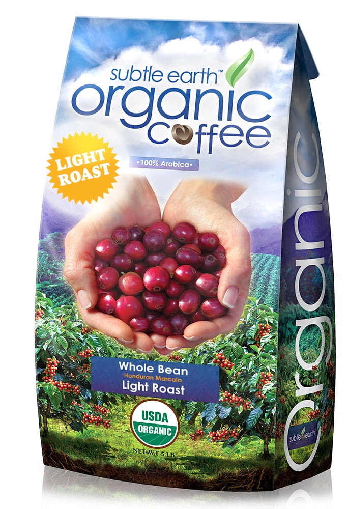 Subtle Earth Organic Light Roast Whole Bean Coffee, 12 oz
