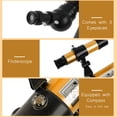 thumbnail image 4 of Graflsoa 90X High-Power Refractor Telescope for Beginners with 5x24 Finder Scope, Compass, and Tripod - Orange (Model F36050G), 4 of 6