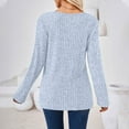 thumbnail image 4 of Annhoo Knitted Tops for Women Long Sleeve Round Neck Tunics Fall Fashion Side Slit Button Undershirts, 4 of 4
