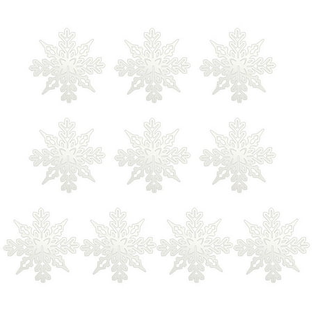 

【Ready Stock】 Christmas Snowflake Pendant Set of 10 Xmas Window Wall Decor Charm for Home Festival Holiday Backdrop Decoration