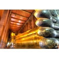 thumbnail image 2 of Shimlock, Jones 18x13 Black Ornate Wood Framed with Double Matting Museum Art Print Titled - Reclining Buddha, Wat Pho, Bangkok, Thailand, 2 of 4