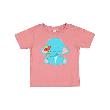 

Inktastic Cute Baby Elephant with Flower Gift Baby Boy or Baby Girl T-Shirt
