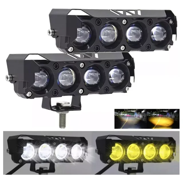 Par Luces Faros Auxiliares Led De Lupa Para Auto Moto 120w