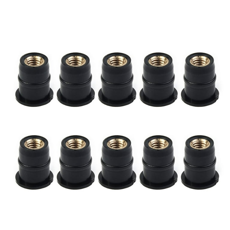 10pcs Motorcycle Windshield Rubber Nuts M5 Vibration Damper Panel Mounting 5mm