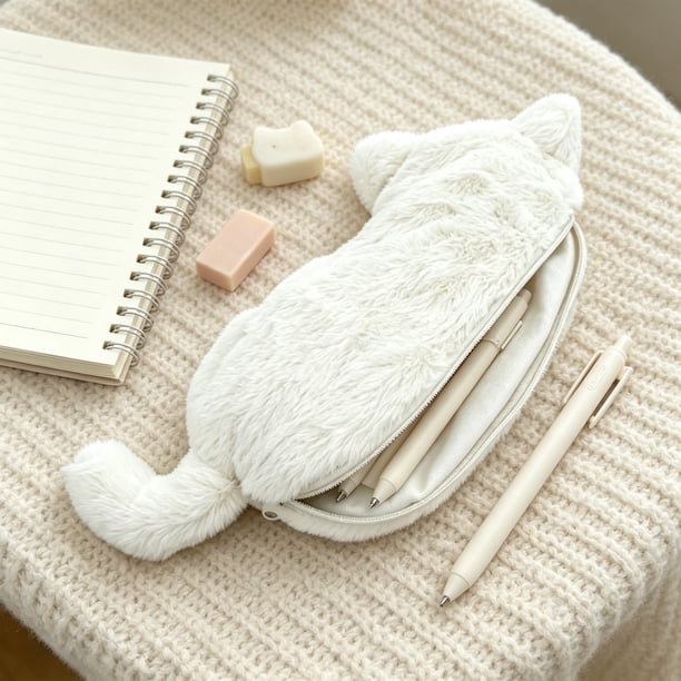 Cartoons Cute Cats Plushs Pencil Case Light And Large-capacity Student Stationery Storage Bag