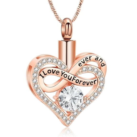 Infinity Heart Urn Necklaces for Ashes for Women Stainless Steel Cremation Jewelry Memorial Keepsake Pendant for Ash Holder
