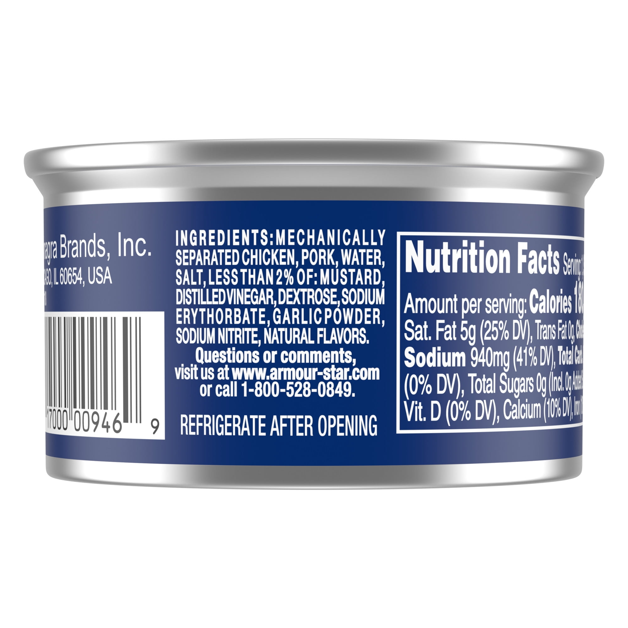 (4 pack) Armour Chicken & Pork Potted Meat, 10g Protein Per Serving, 3 oz Can