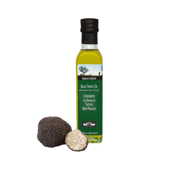 Terre di Tartufo Black Truffle Olive Oil, 8.4 fl oz (250 ml), Extra Virgin with Black Truffle, Made in Italy
