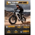 thumbnail image 6 of ESKUTE V200 Electric Bike for Adults, Dirt E-Bike with 29MPH 48V20.8Ah Battery 80 Miles,20"x4.0 Fat Tire, NFC Unlock, 7-Speed Dual Suspension, Streamlined Frame, White, UL2849, 6 of 7