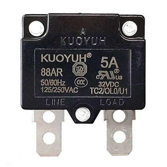 KUOYUH USA 3-9 Amps 88AR Series Automatic-Reset Thermal Circuit Breaker (1-Pack) (5A)