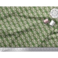 thumbnail image 3 of Soimoi Green Cotton Poplin Fabric Buds & Leaves Print Fabric by the Yard 58 Inch Wide, 3 of 3