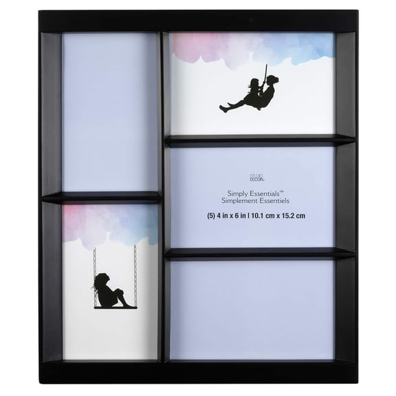 Studio Decor Simply Essentials 5 Opening 4" x 6" Black Collage Frame