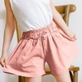 thumbnail image 4 of OGLCCG Girls Cotton Shorts Wide Leg Elastic Waist Drawstring Comfy Shorts Summer Casual Baggy Lounge Shorts Size 3-16, 4 of 6