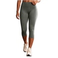 thumbnail image 4 of Costeam Womens High Waist Capri Yoga Pants Dual Side Phone Pockets Tummy Control 4 Way Stretch Non See Through Compression Athletic Workout Running Leggings, 4 of 7