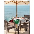 thumbnail image 2 of Outdoor Tablecloth with Umbrella Hole and Zipper, Teal Snowman Christmas Square Table Cloth 60x60 Inch Waterproof Tablecloth, Xmas Tree Snowflake Elk Winter Picnic Table Cover for Patio Camping, 2 of 7