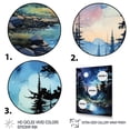 thumbnail image 3 of Designart "Midnight Serenity Blue Pine Tree Landscape IV" Floral Floater Framed Canvas Print, 3 of 7