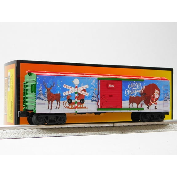 MTH RAILKING CHRISTMAS BOXCAR 2025 W/ BLINKING LEDs 30-71233