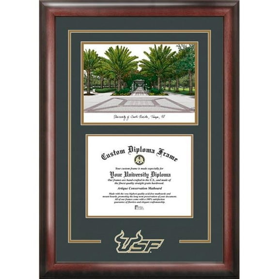 Campus Images FL989SG University of South Florida Spirit Graduate Frame with Campus Image