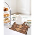 thumbnail image 3 of Brown Boho Kitchen Dish Towels for Drying Dishes Set of 2, Retro Ethnic Tribe Abstract Art Vintage Waffle Weave Microfiber Hand Tea Bathroom Towels Quick Dry & Absorbent Towel 12x12, 3 of 6