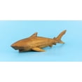 thumbnail image 2 of Wooden Hand Carved Shark Statue Sculpture Wood Home Decor Accent Figurine Handcrafted Handmade Seaside Fish Tropical Nautical Ocean Coastal Decoration Size: 12" long x 4" deep x 2.7" tall, 2 of 5