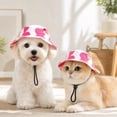 thumbnail image 4 of Ear Hole Sun Hat For Pet, Summer Shade Cap Accessory, Breathable Outdoor Wear, Adjustable Head Covering For Cats Dogs M, 4 of 7