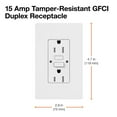 thumbnail image 4 of Receptáculo Lutron CAR-15-GFST-WH Claro 15A con autodiagnóstico, blanco, 4 of 6