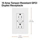 thumbnail image 4 of Receptáculo dúplex GFCI resistente a manipulaciones Lutron de 15 amperios en color almendra claro, 4 of 5