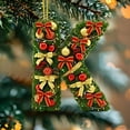thumbnail image 4 of Adornos navideños personalizados para el árbol | Colgantes con monograma de 26 letras y diseño de gorro de Papá Noel, 4 of 5