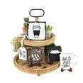thumbnail image 4 of Coffee Bar Decoration Logo Farmhouse Layered Tray Decoration Coffee Wood Logo Mini Coffee Cup Wood Pearl Ring Rural Layered Tray Kitchen Table Tier Tray Ornament Two Tie Trays Kitchen Sign Coffee Tray, 4 of 4