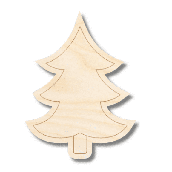 Unfinished Wood Etched Simple Tree Shape 18" / 1/8"