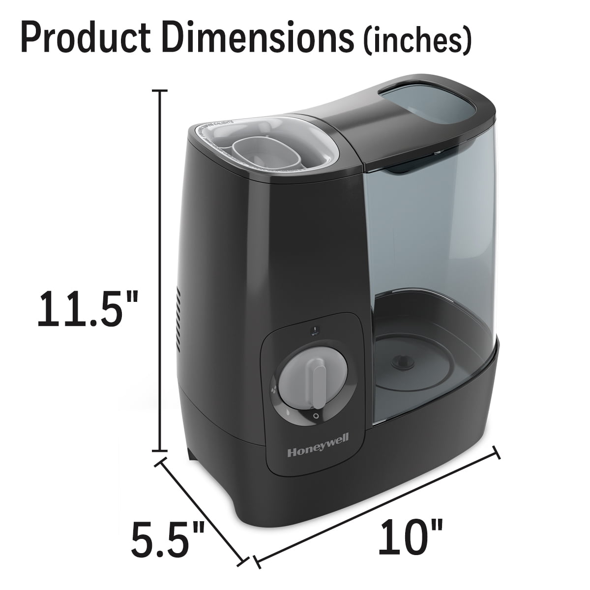 Honeywell 1 Gallon Filter Free Warm Mist Humidifier HWM845B, Black