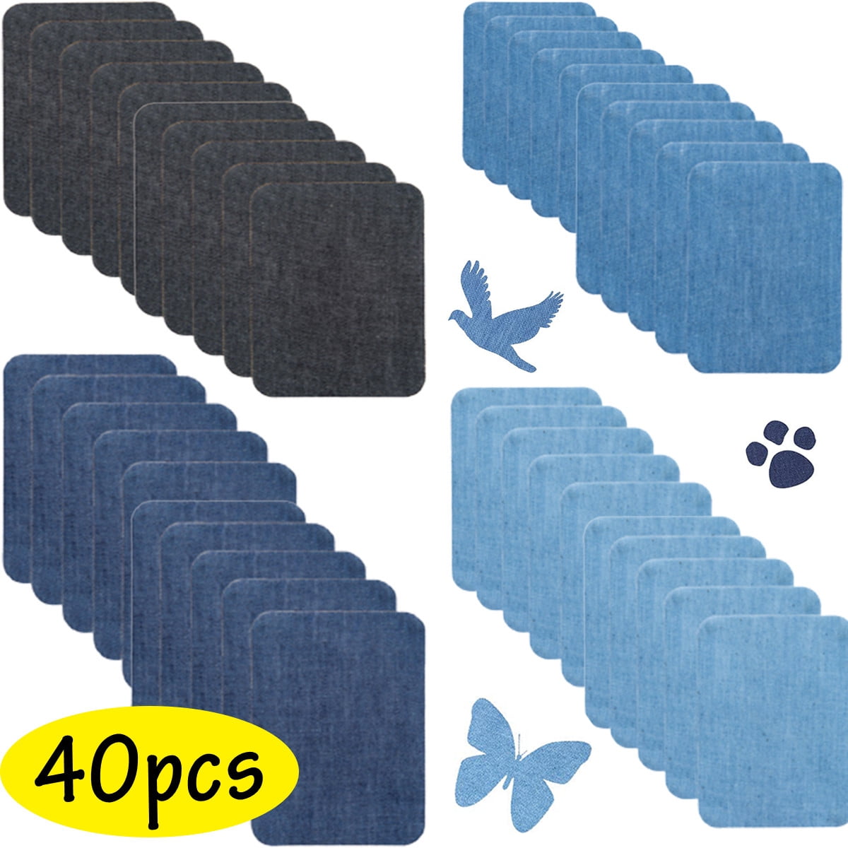 Kabuer Iron on Patches Mighty Patches Iron on Iron on Patch Iron on Patches for Clothing Blue Iron On Fabric Patches 40 Pack