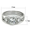 thumbnail image 2 of TS352 - Rhodium 925 Sterling Silver Ring with AAA Grade CZ  in Clear, 2 of 5