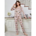 thumbnail image 5 of Eternatastic Womens Cute Animal Printed Pajama Sets Long Sleeve Lounge Set Two Piece Outfits, 5 of 7