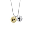 thumbnail image 2 of Delight Jewelry Goldtone Large Disc Letter - U - 3/4'' Silvertone Script Initial Disc - L - Charm Necklace, 20"+3", 2 of 4