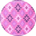 thumbnail image 1 of Ahgly Company Indoor Round Abstract Pink Modern Area Rugs, 5' Round, 1 of 4