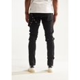 thumbnail image 4 of Embellish NYC Men's Rip & Repair Buckle Straps Distressed Skinny Fit Denim Jeans (30, Black), 4 of 6