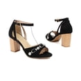 thumbnail image 2 of SACFOF Women's Ankle Strap Chunky Stacked High Heels Sandals Open Toe Studded Pumps Dressy Heeled Sandal, 2 of 6